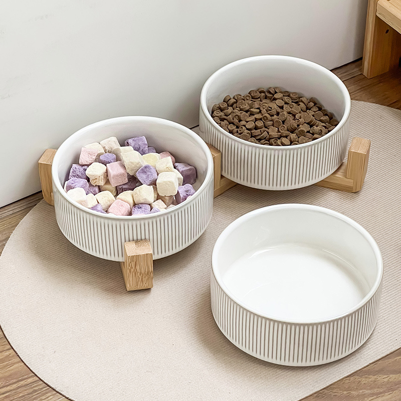 Straight Bowl Vertical White Uniform Glaze & Wooden Frame