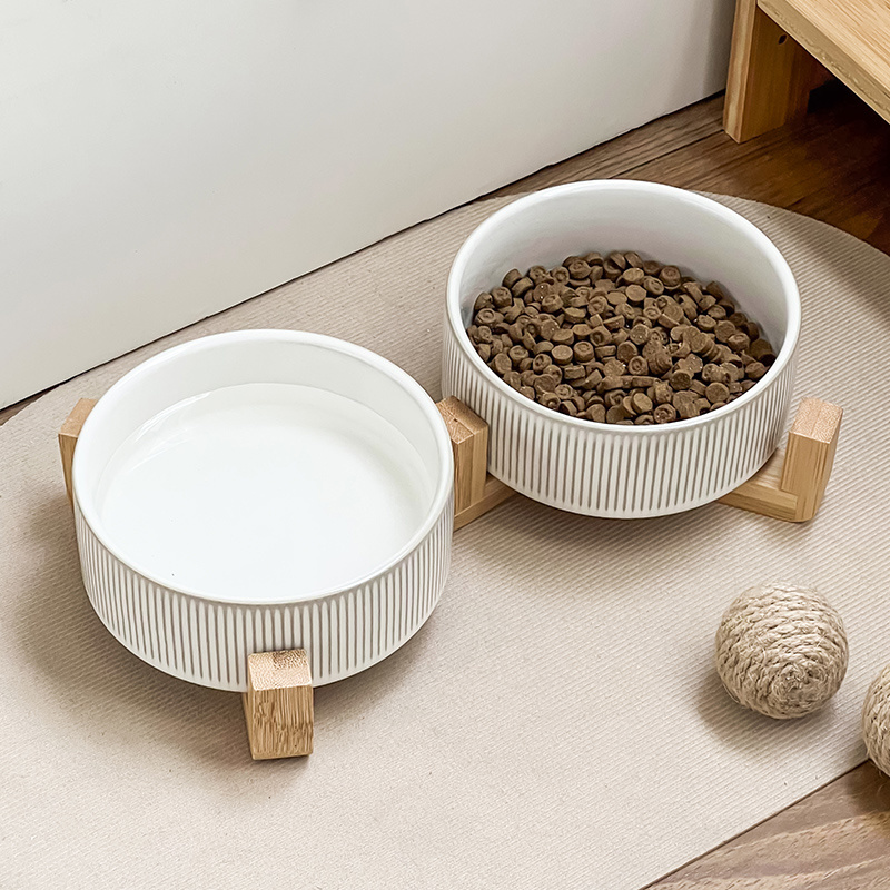 Straight Bowl Vertical White Uniform Glaze & Wooden Frame