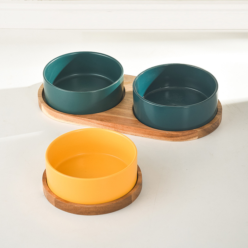 Straight Mouth Matte & Acacia Wood Tray