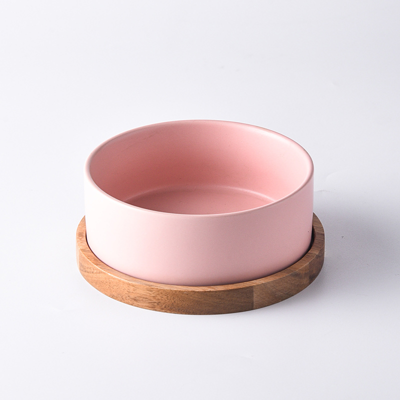 Straight Mouth Matte & Acacia Wood Tray