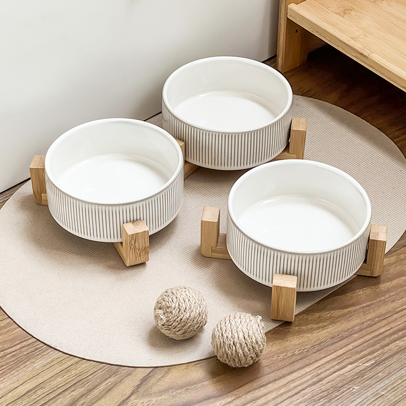 Straight Bowl Vertical White Uniform Glaze & Wooden Frame