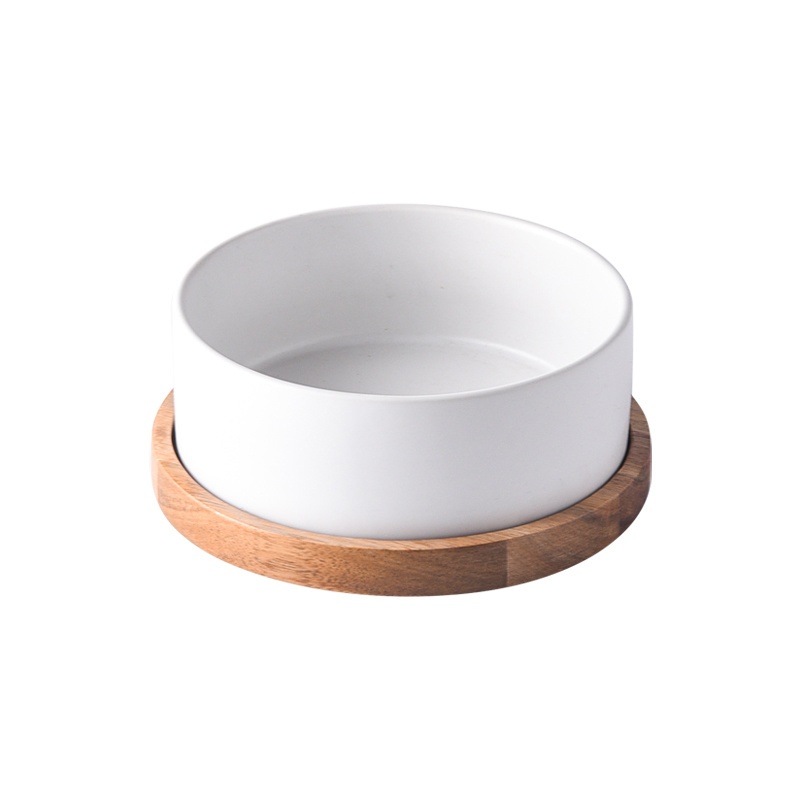 Straight Mouth Matte & Acacia Wood Tray
