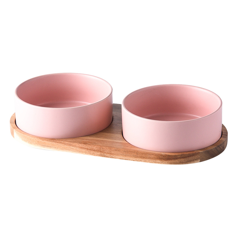 Straight Mouth Matte & Acacia Wood Tray