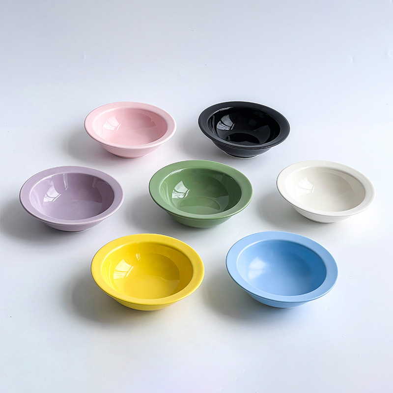 Solid color saucer bowl