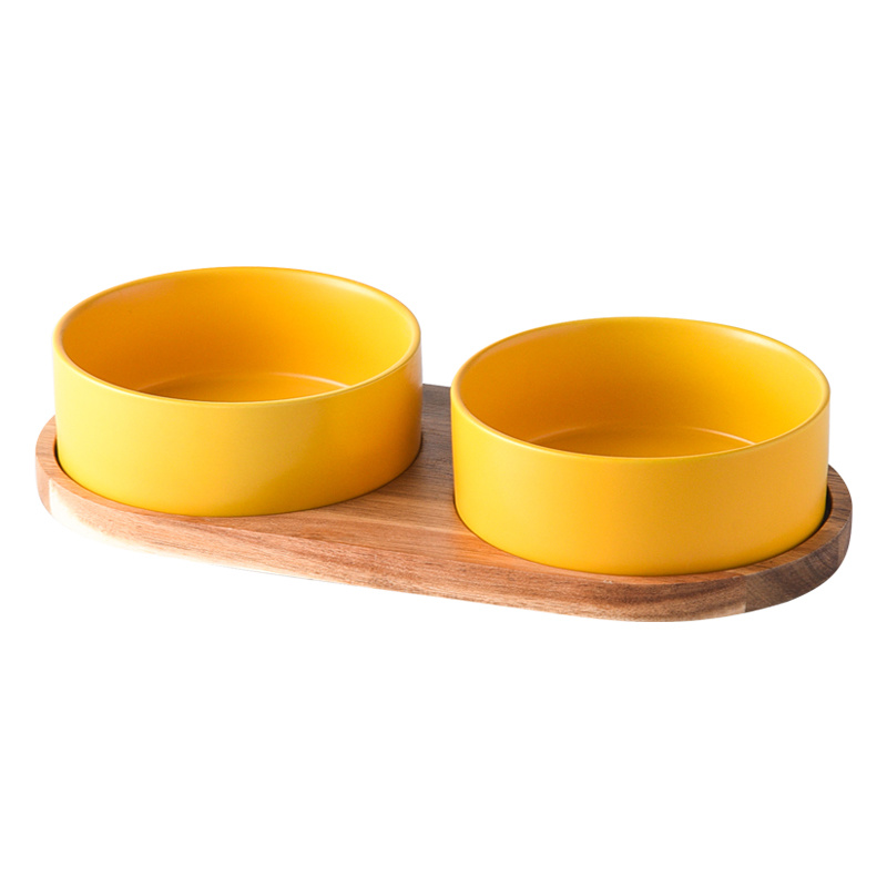 Straight Mouth Matte & Acacia Wood Tray