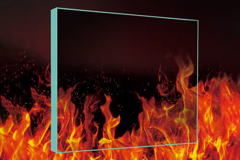 Monolithic cesium potassium fireproof glass