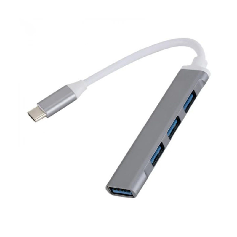 Aluminum 4 Port USB C Type-C to USB 3.0 2.0 Data Hub for High Speed Data Transfer