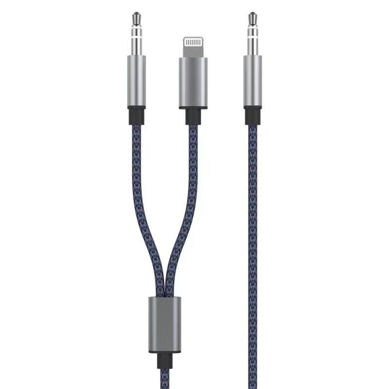 3.5mm stereo to  3.5mm stereo and iphone 8pin male
