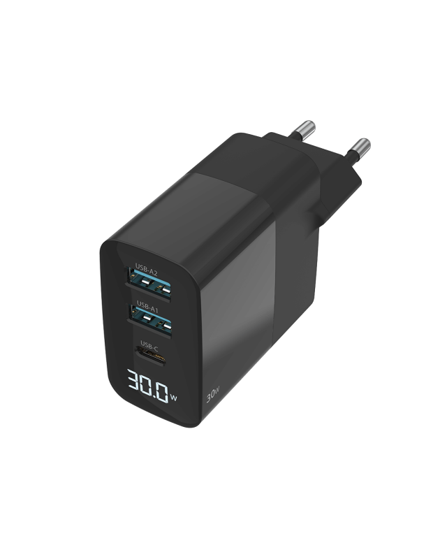 30W GaN Power Delivery Wall Charger with LED display