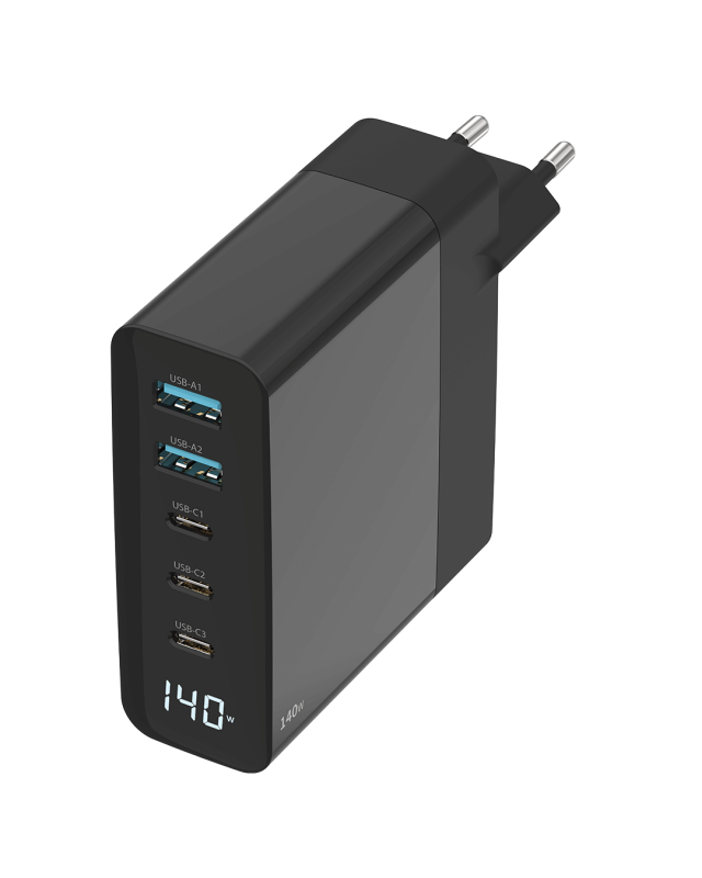 140W GaN Power Delivery Wall Charger with LED display