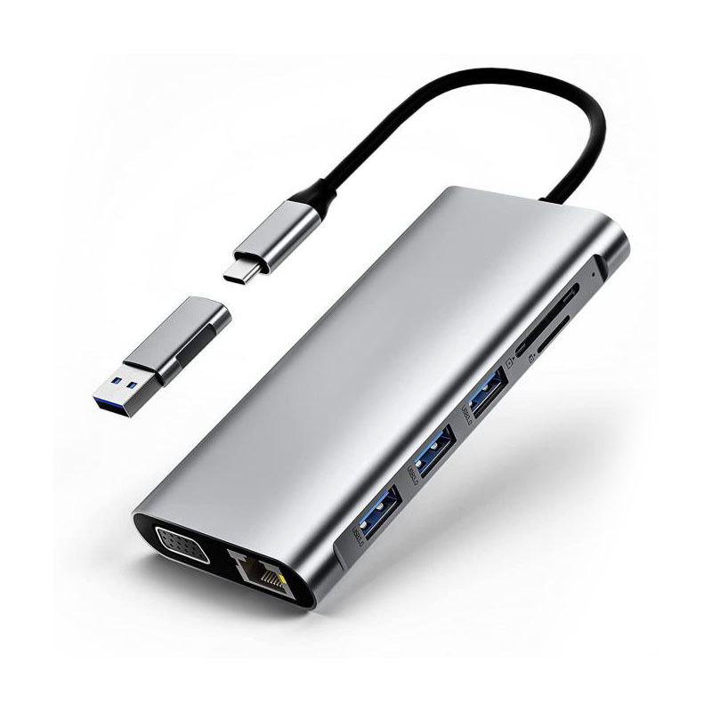 12 In 1 Dual Hdmi Usb C Hub USB C Docking Station Adapter VGA Ethernet 100W PD