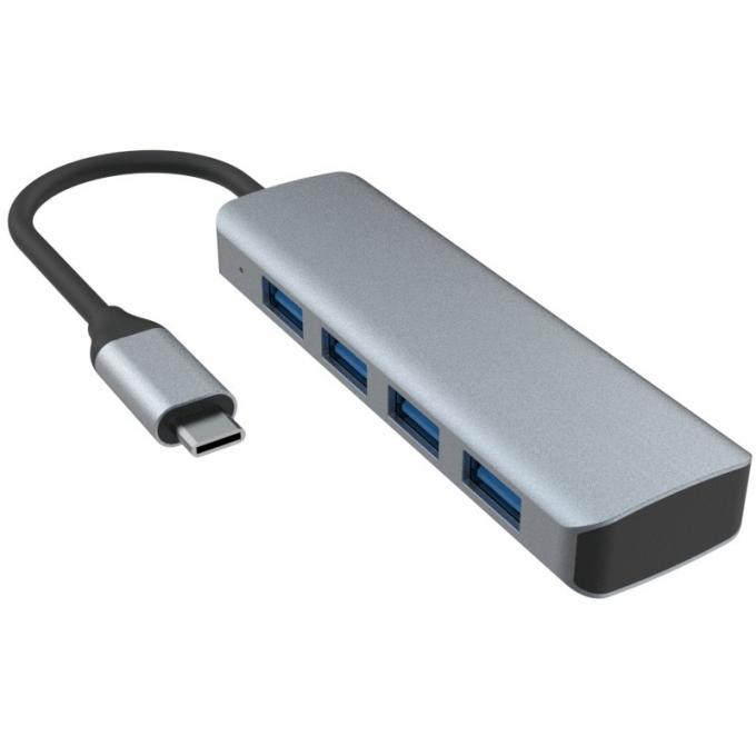 Usb C To 4 Port Usb 3.0 Hub Expansion Dock USB Type-C To 4 USB 3.0 HUB Aluminum Alloy 5G Transmission