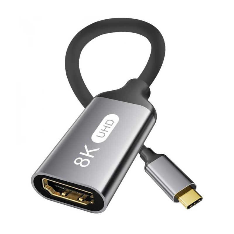 Custom Length Gray USB-C to HDMI 2.1 Adapter 8K 60Hz for Speed USB Type C 3.1 Laptops