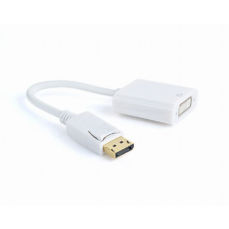 DisplayPort to DVI adapter cable, white