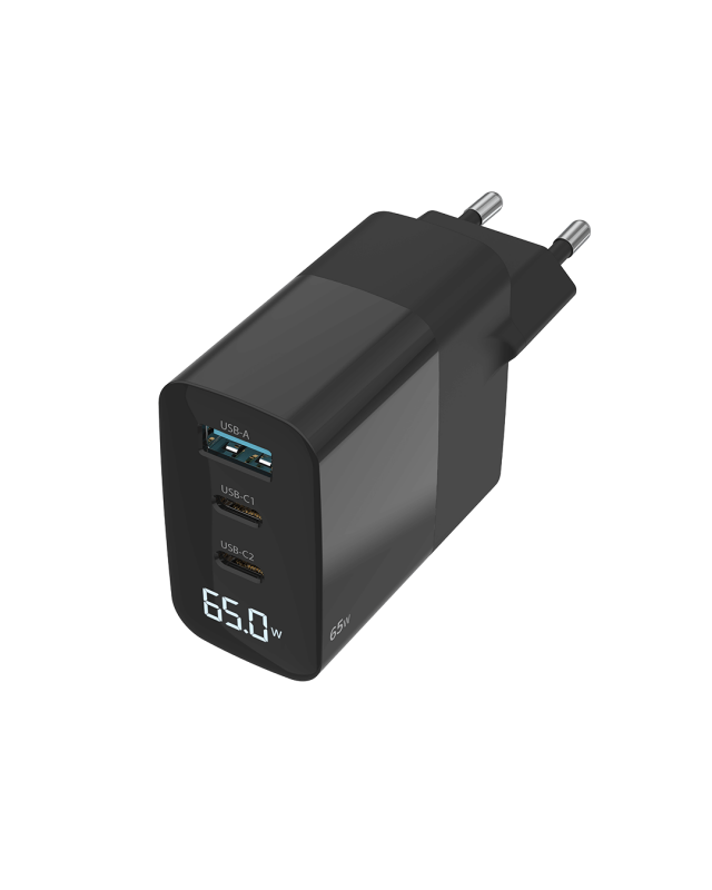 65W GaN Power Delivery Wall Charger with LED display