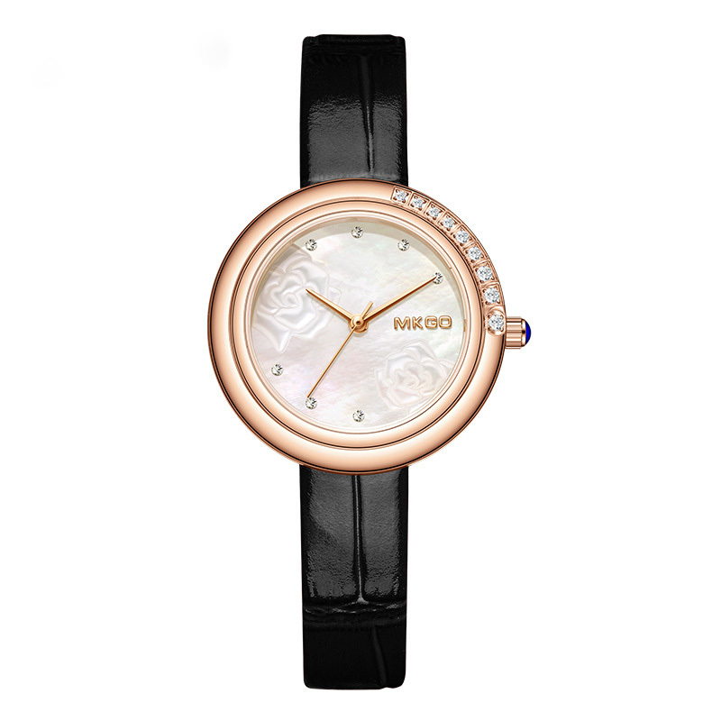 Carved diamond-inlaid belt watch