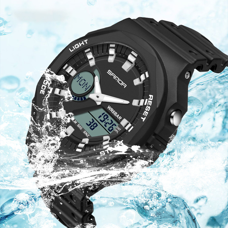 Multifunctional sports dual display watch