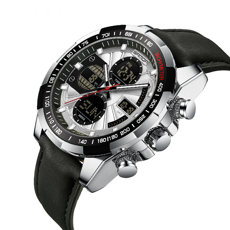 Large dial dual luminous sports watch