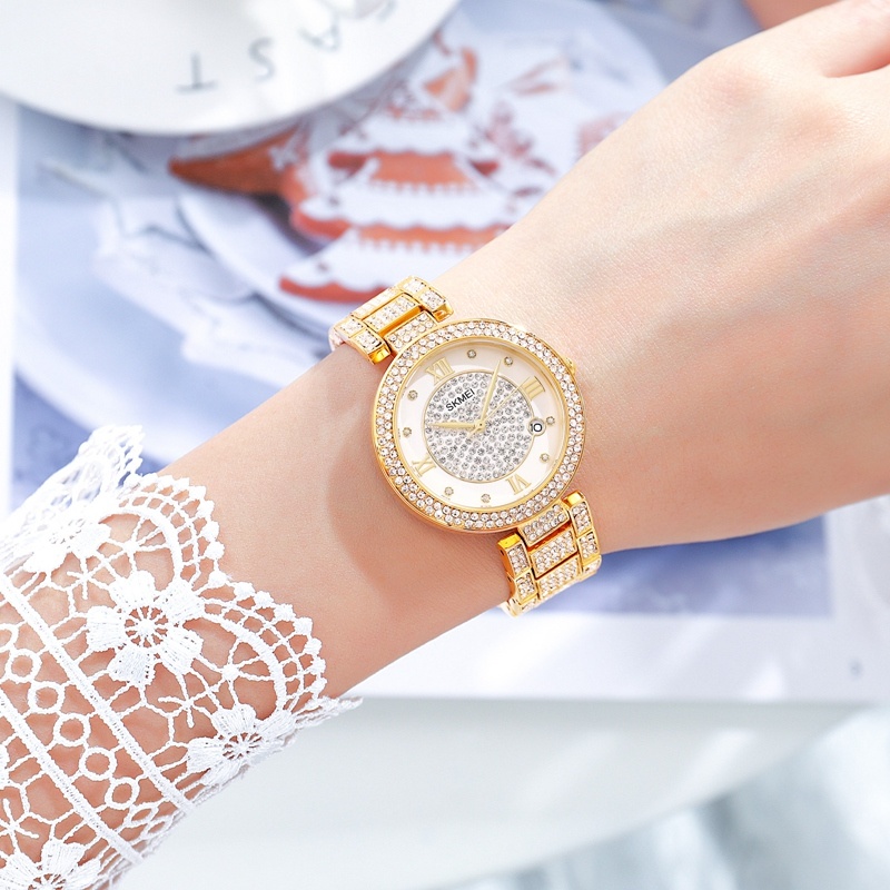 Diamond-in quartz watch