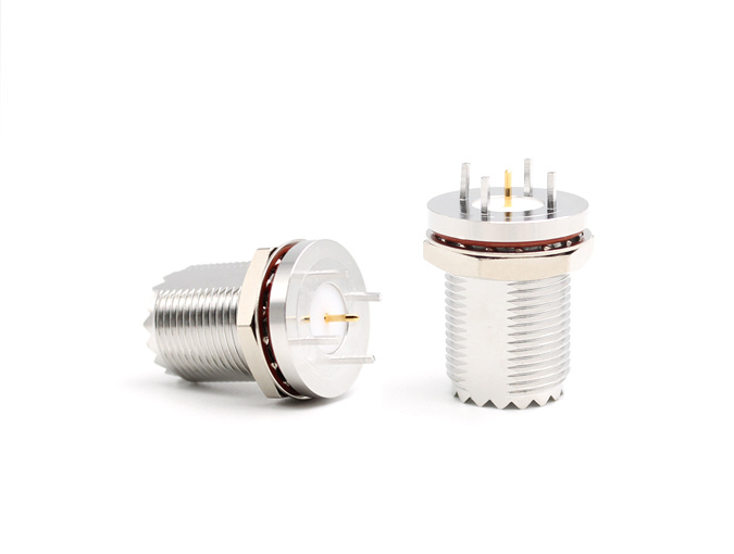 UHF Female Flange Connector Solder Attachment Thru Hole PCB