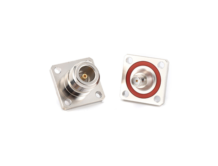 RF Adapter N female to SMA female 4 holes flange