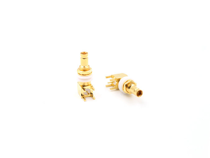 SAA Female 75Ω Right Angle Bulkhead PCB Mount RF Coaxial Connector