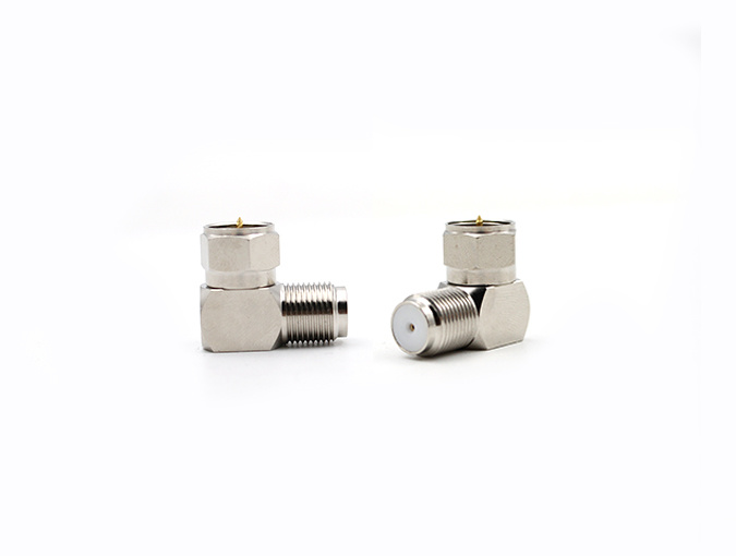 RF Adapter F Male to Female Right Angle