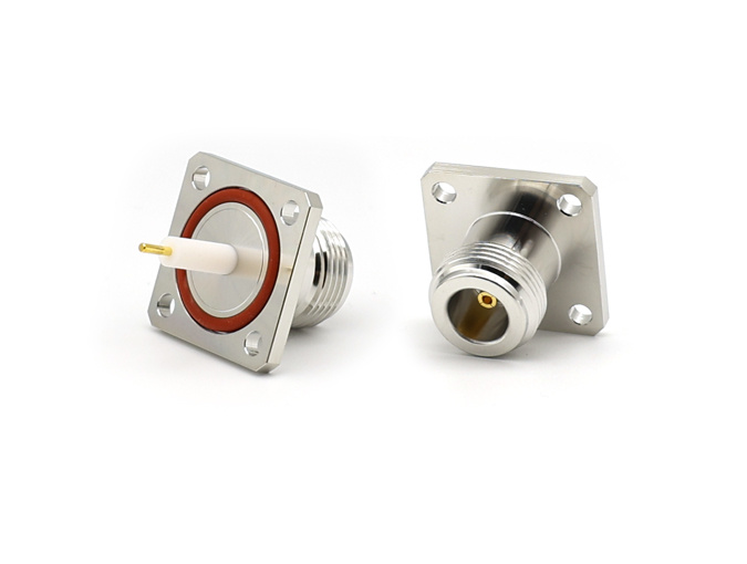 N Female straight flange connector