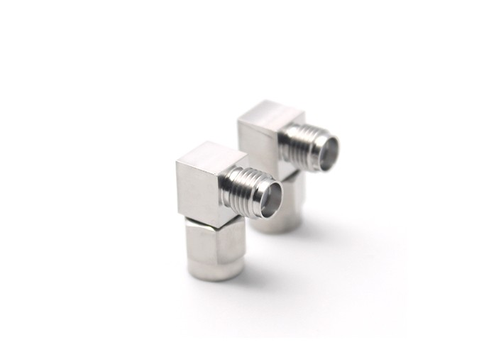 SMA Male to SMA Female Right Angle Stainless Steel RF Adapter SMA-JWKG