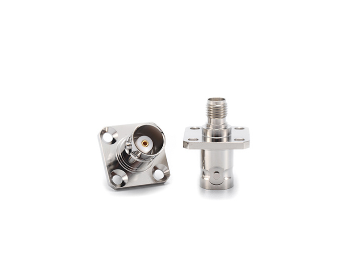 BNC Female to SMA Female Flange Adapter