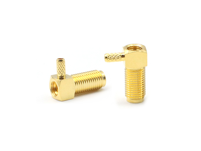 SMA Female Bulkhead Right Angle RF Connector for RG316 Cable Crimp