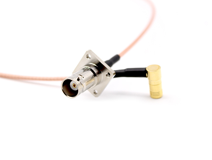 Cable Assembly BNC Female Flange and SMB Female R/A with RG316 cable，length 700 mm