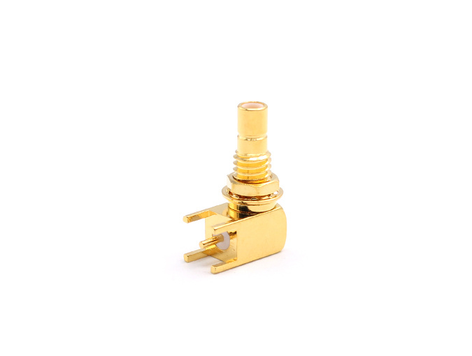SMB Male Bulkhead right angel Connector for PCB