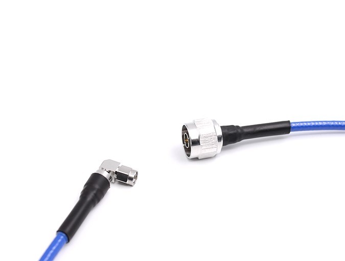 Cable Assembly N male and SMA male Right Angle with RG142 Cable length 1m