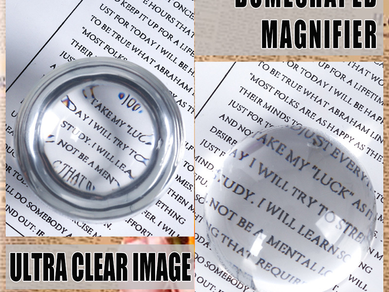 Transparent hemispherical paperweight