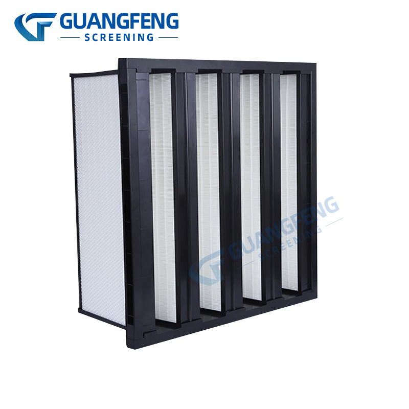 V-type high-efficiency filter with large air volume OEM Plate Filter Design Service ,  Customized Bag Filter Media Materials
