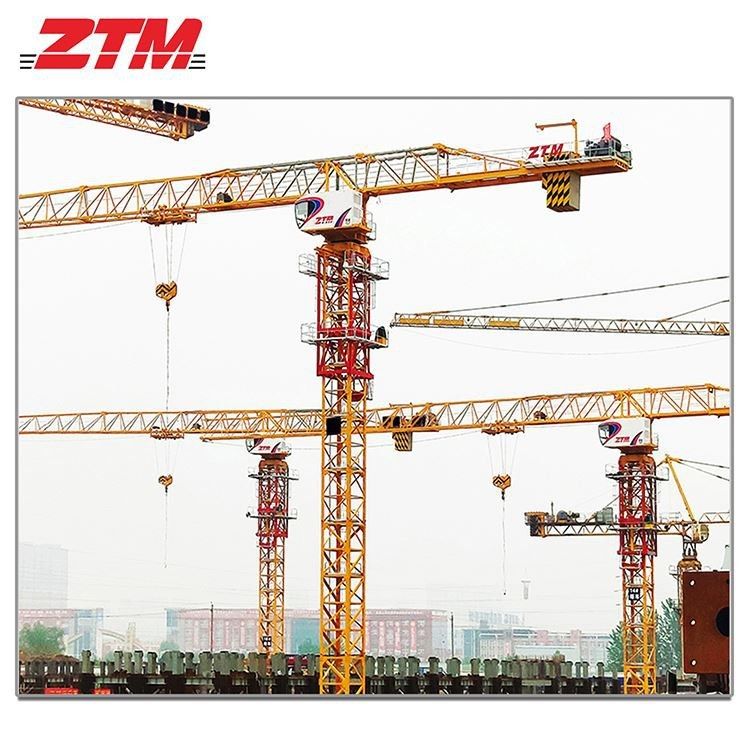 ZTT116 Flattop Tower Crane 6t Capacity 60m Jib Length 1.2t Tip Load Hoisting Equipment