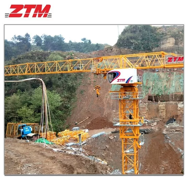 ZTT146 Flattop Tower Crane 6t Capacity 60m Jib Length 1.5t Tip Load High Safety Mini Tower Crane