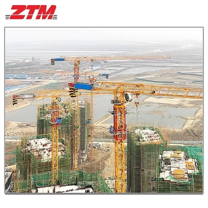 ZTT86A Flattop Tower Crane 6t Capacity 56m Jib Length 1t Tip Load Hoisting Equipment