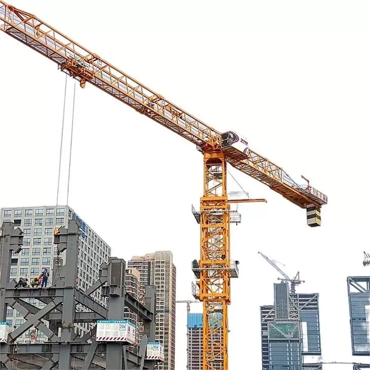 ZTT186 Flattop Tower Crane 10t Capacity 65m Jib Length 1.7t Tip Load Hoisting Equipment