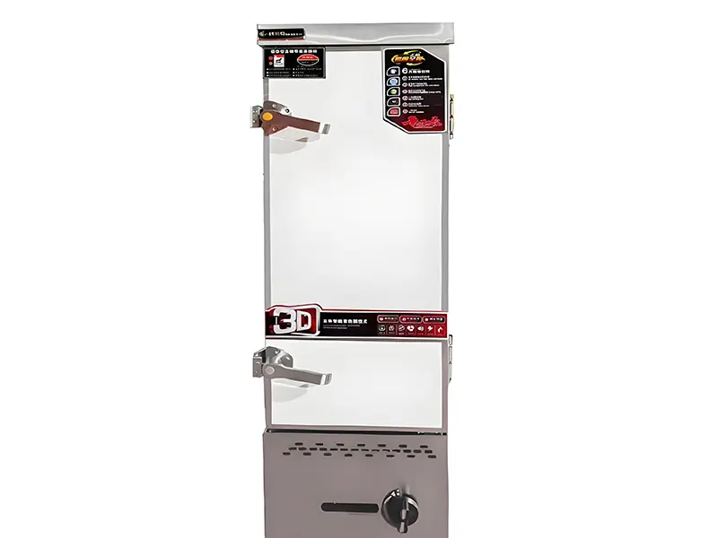 Vertical tray economy gas steam rice cabinet