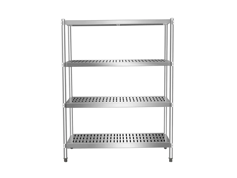 Four round tube perforated shelves