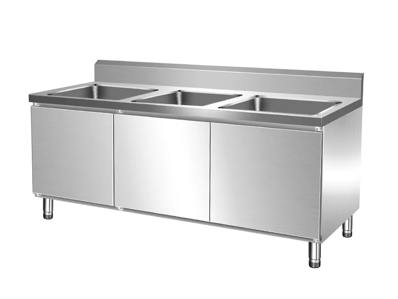 Cabinet three-basin sink