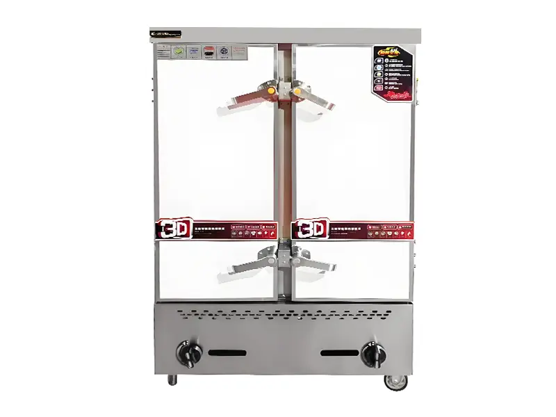 Vertical tray standard gas steam rice cabinet