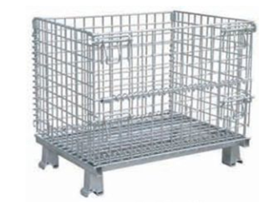 Foldable wire mesh container