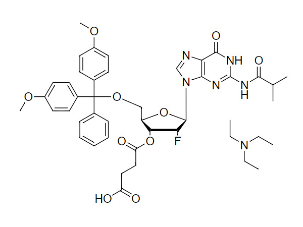 N2-iBu-DMT-2'-F-dG-3'-succinate, TEA salt