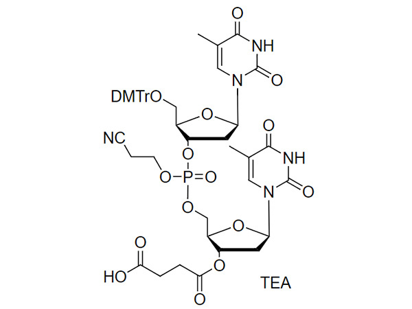 [5''-O-DMTr-5-Me-2''-dU](pCyEt)[5-Me-2''-dU-3''-succinate], TEA salt