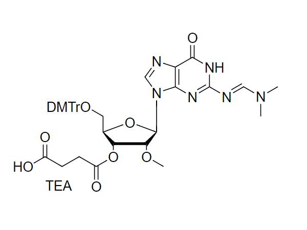 5'-O-DMT-2'-OMe-G(dmf)-3'-O-succinate, TEA salt