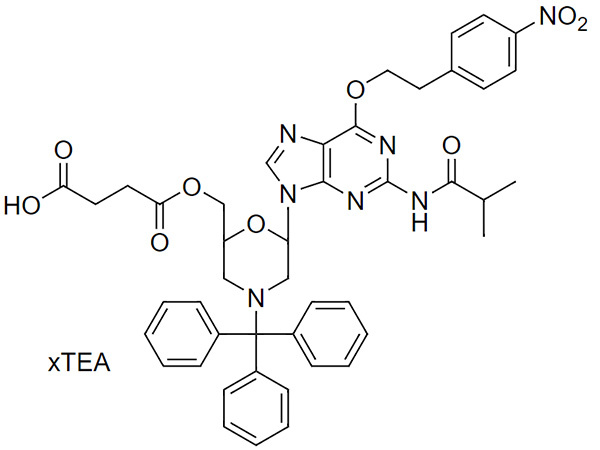 O(6)-NPE-Morpholino G(iBu) succinate, TEA salt