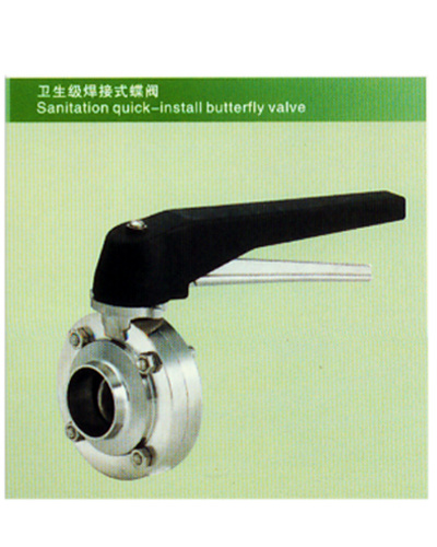 Sanitation welded butterfly valve